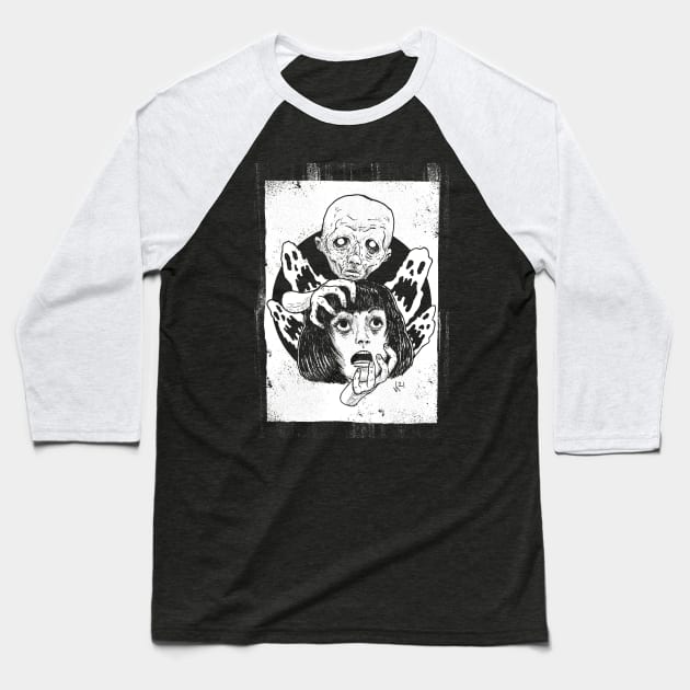 Head Haunter Inktober version (white print) Baseball T-Shirt by Bloody Savage